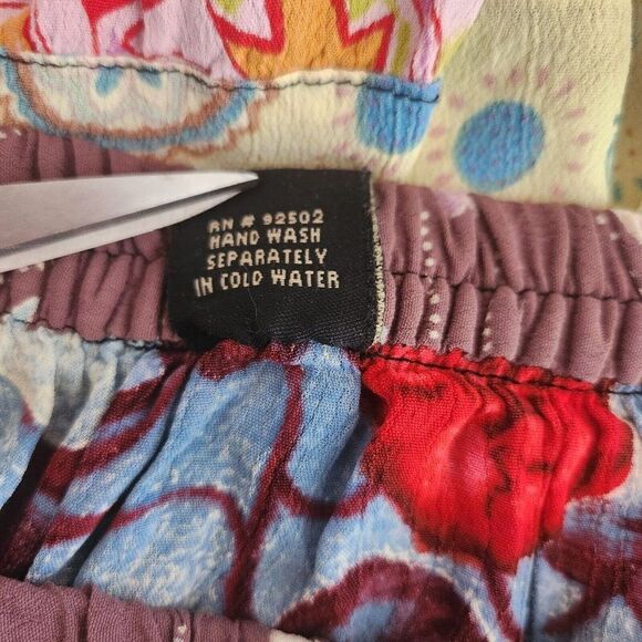 Vintage 90s Sacred Threads One Size OS Peasant Skirt Tiered Floral Boho - Picture 7 of 7